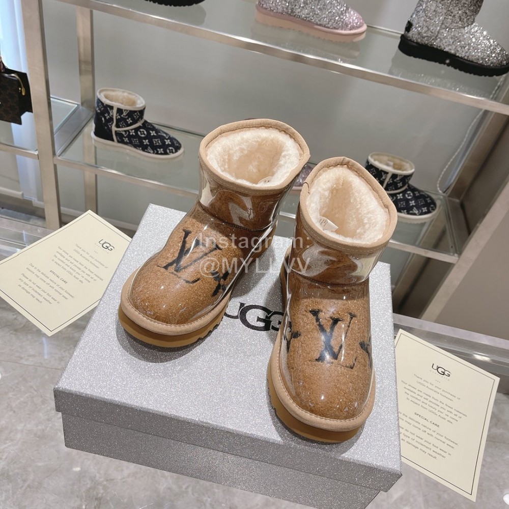 Ugg Co Branded Lv Winter Short Boots For Women Brown