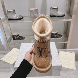 Ugg Co Branded Lv Winter Short Boots For Women Brown
