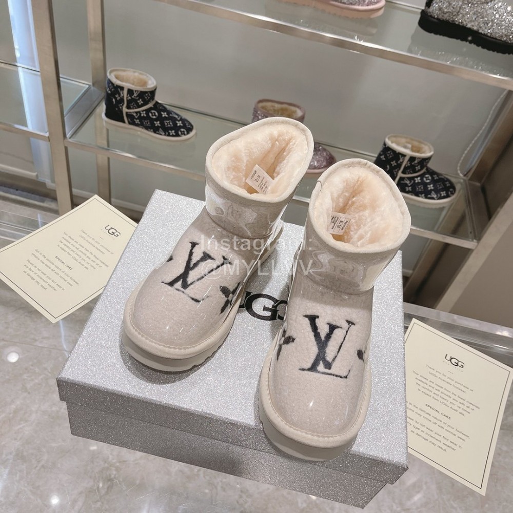 Ugg Co Branded Lv Winter Short Boots For Women White