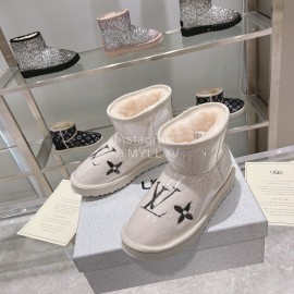 Ugg Co Branded Lv Winter Short Boots For Women White
