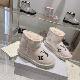 Ugg Co Branded Lv Winter Short Boots For Women White