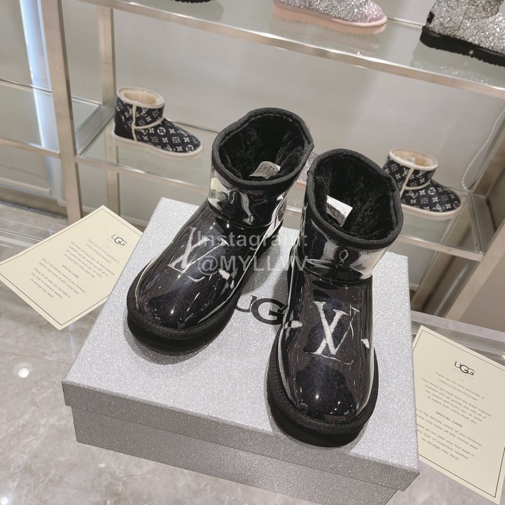 Ugg Co Branded Lv Winter Short Boots For Women Black
