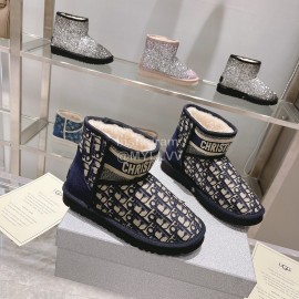 Ugg Co Branded Dior Winter Short Boots For Women Navy