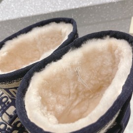 Ugg Co Branded Dior Winter Short Boots For Women Navy