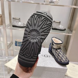 Ugg Co Branded Dior Winter Short Boots For Women Navy