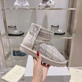 Ugg Co Branded Dior Winter Short Boots For Women Gray