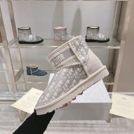 Ugg Co Branded Dior Winter Short Boots For Women Gray