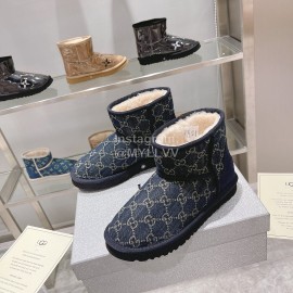 Ugg Co Branded Gucci Winter Short Boots For Women Blue