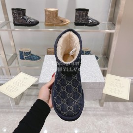 Ugg Co Branded Gucci Winter Short Boots For Women Blue