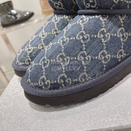Ugg Co Branded Gucci Winter Short Boots For Women Blue