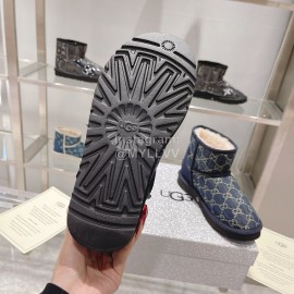Ugg Co Branded Gucci Winter Short Boots For Women Blue