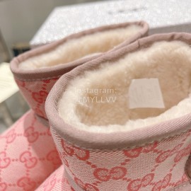Ugg Co Branded Gucci Winter Short Boots For Women Pink