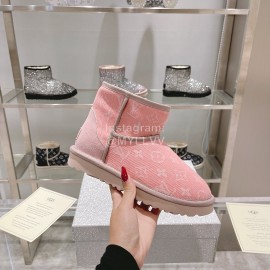 Ugg Co Branded Lv Winter Wool Short Boots For Women Pink