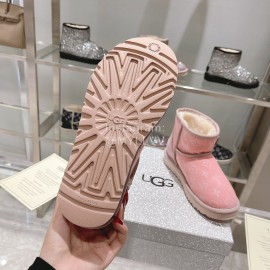 Ugg Co Branded Lv Winter Wool Short Boots For Women Pink