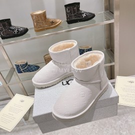 Ugg Co Branded Lv Winter Wool Short Boots For Women White