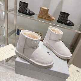 Ugg Co Branded Lv Winter Wool Short Boots For Women White
