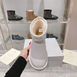 Ugg Co Branded Lv Winter Wool Short Boots For Women White