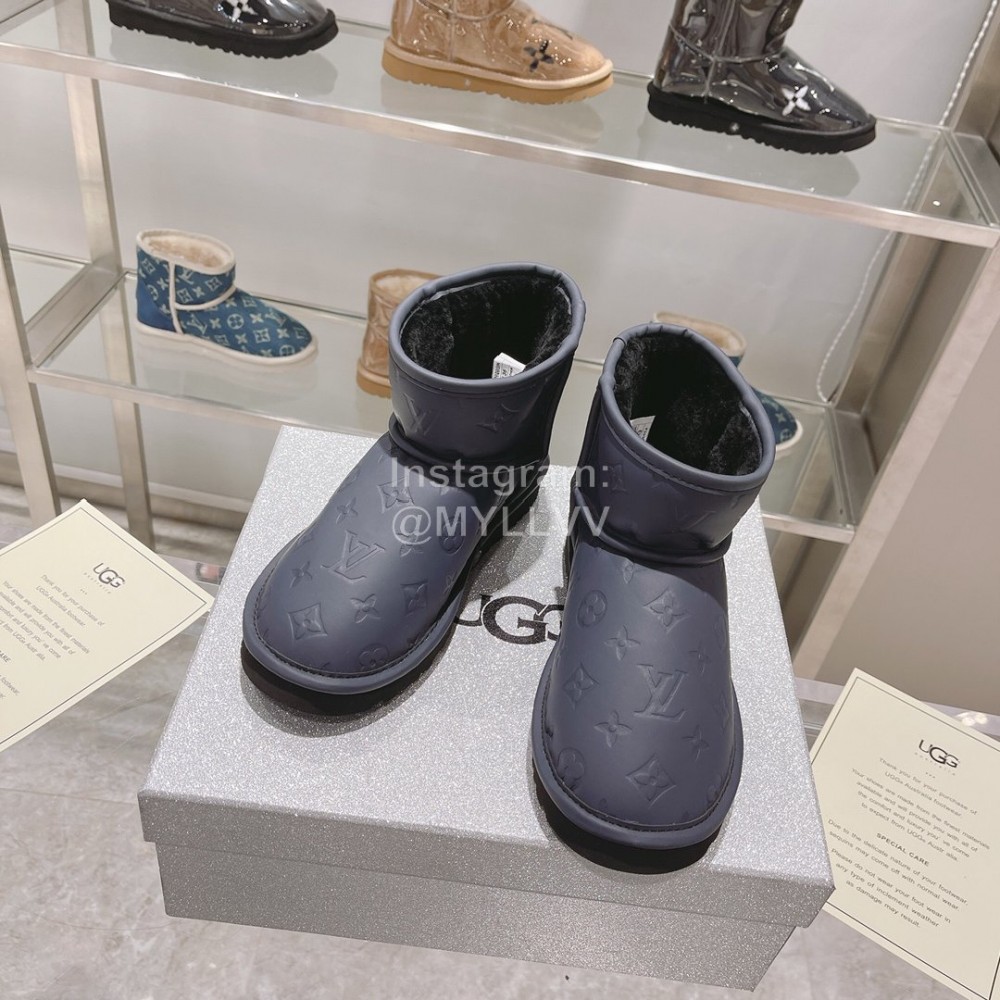 Ugg Co Branded Lv Winter Wool Short Boots For Women Navy
