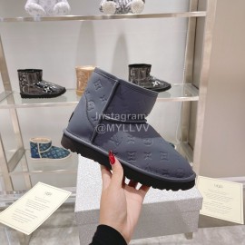 Ugg Co Branded Lv Winter Wool Short Boots For Women Navy