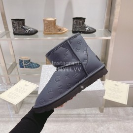Ugg Co Branded Lv Winter Wool Short Boots For Women Navy
