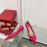 Valentino V Patent Leather Button Pointed Rose Red High Heels