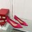 Valentino V Patent Leather Button Pointed Rose Red High Heels
