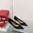 Valentino V Patent Leather Button Pointed Black High Heels