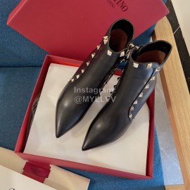 Valentino Classic Rivet High Heeled Black Calfskin Boots