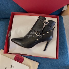 Valentino New Rivet High Heeled Calfskin Boots