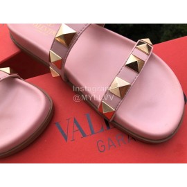 Valentino Pink Rivet Flat Heel Slippers