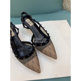 Valentino Black Mesh Rivet High Heels For Women