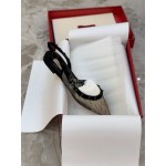Valentino Black Mesh Riveted Flat Heel Sandals