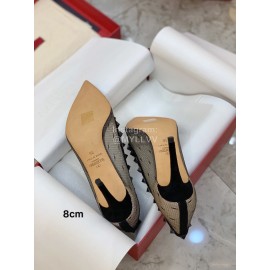 Valentino Fashion Mesh Rivet High Heels For Women Black