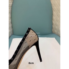 Valentino Fashion Mesh Rivet High Heels For Women Black