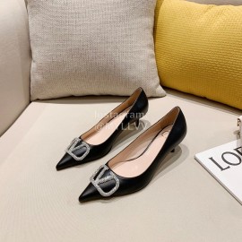 Valentino Fashion Calfskin Pointed High Heels Black