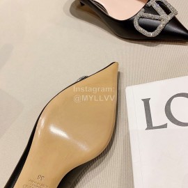 Valentino Fashion Calfskin Pointed High Heels Black