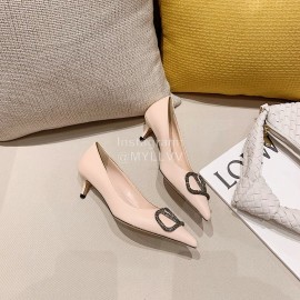 Valentino Fashion Calfskin Pointed High Heels Pink