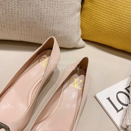 Valentino Fashion Calfskin Pointed High Heels Pink