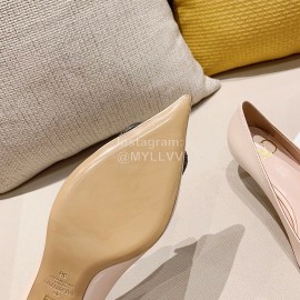 Valentino Fashion Calfskin Pointed High Heels Pink
