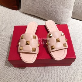 Valentino Spring Summer Soft Sheepskin Slippers Pink