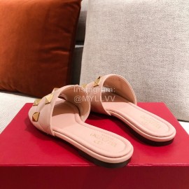 Valentino Spring Summer Soft Sheepskin Slippers Pink