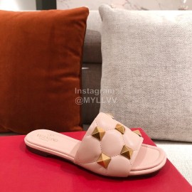 Valentino Spring Summer Soft Sheepskin Slippers Pink