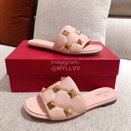 Valentino Spring Summer Soft Sheepskin Slippers Pink