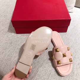 Valentino Spring Summer Soft Sheepskin Slippers Pink