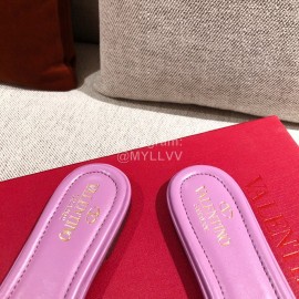 Valentino Spring Summer Soft Sheepskin Slippers Purple