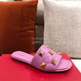 Valentino Spring Summer Soft Sheepskin Slippers Purple