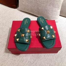 Valentino Spring Summer Soft Sheepskin Slippers Green