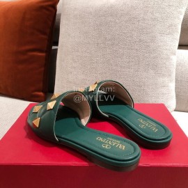 Valentino Spring Summer Soft Sheepskin Slippers Green