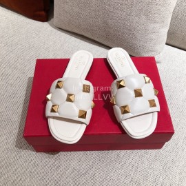 Valentino Spring Summer Soft Sheepskin Slippers White