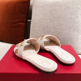 Valentino Spring Summer Soft Sheepskin Slippers White